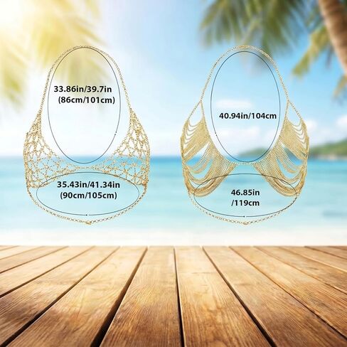 2 Pack Body Chain Bra, Chain Bra Top With Waist Chain, Gold Accessories For Women, Rave Outfit, Festival Clothes, Party Costume in Saudi Arabia