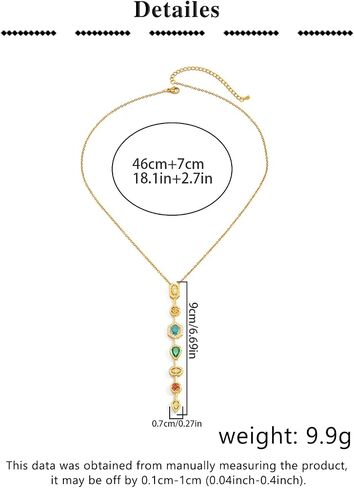 MODRSA Adjustable Gold Lariat Necklace for Women Colorful Rhinestone Body Chain Necklace Y Necklace Non Tarnish Waterproof Vacation Accessories Trendy Mother's Day Birthday Gifts for Women Jewelry in Saudi Arabia