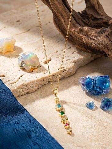 MODRSA Adjustable Gold Lariat Necklace for Women Colorful Rhinestone Body Chain Necklace Y Necklace Non Tarnish Waterproof Vacation Accessories Trendy Mother's Day Birthday Gifts for Women Jewelry in Saudi Arabia