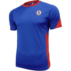 Icon Sports Men Cruz Azul Game Day Soccer Poly Shirt Jersey Blue/Red