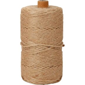 Natural 3mm Jute Twine String, 500-FT Hemp Rope Heavy Duty for Gardening, Handmde Crafts Artworks, Climbing Plant Support, Gift Wrapping, Packing and Bundling, Home Decor, Cat Scratching Post
