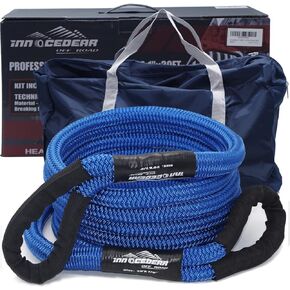 Innocedear 7/8"×20ft حزام حبل الاسترداد والسحب، حبل الطاقة الحركية، حبل خطف ممتد للطرق الوعرة، حبل استعادة المركبات الثقيلة، لسيارة جيب شاحنة ATV UTV SUV in Kuwait