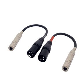 KOOKFJLLZ 2-Pack XLR to 1/4 Cable, 6.35mm Female to XLR Male Stereo Audio Adapter Cable, 3-Pin Male XLR to Quarter inch TRS Dual Channel interconnect Cable - 6 inches