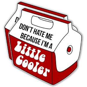 eDesign Don't Hate Me Because I'm A Little Cooler Sticker Decal Vinyl - 4 Inches - Funny Meme Sticker for Car Truck Van Window Bumper Laptop Tablet Cup Tumbler Waterbottle Any Smooth Surface 2-Pack