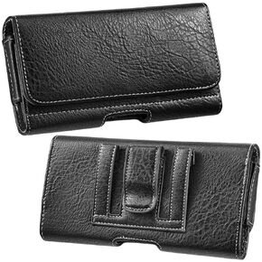 Holster for iPhone SE, iPhone 8, 7, 6s, 6, Premium Cell Phone Belt Holder Holster Case with Belt Clip Loops ID Card Holder Pouch Cover (Fits Apple Phone with Otterbox Commuter Case on) Black