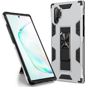 Samsung Galaxy Note 10 Plus Case Galaxy Note 10+ 5G Case Military Grade Built-in Kickstand Case Holster Armor Heavy Duty Shockproof Cover Protective for Galaxy Note 10 Plus Phone Case (Black)