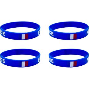 LLBFHH 4 Pcs France French Country Flag Rubber Bracelets, National Flag Silicone Bracelet, Rubber Wristbands Patriotic Decorations Gift.