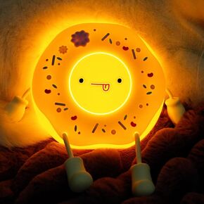 ULIKTO Cute Donut Lamp Adorable Silicone Nursery LED Night Light Portable Light Up Dimmable Xmas Rechargeable Kawaii Bedside Table Lamp Desk Accessories Room Decor for Boys Girls Kids Gifts