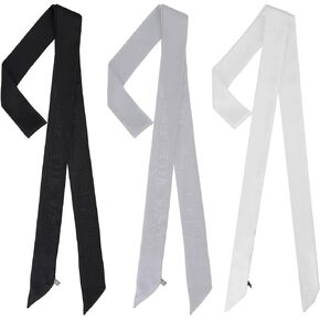 3 Pcs Skinny Scarf Long Thin Satin Scarf Belt for Women Grils, Waist Silk Sash Scarf Belt Black Necktie Neck Tie Scarf Belts for Dresses Costume Party Wedding Cosplay Accessory
