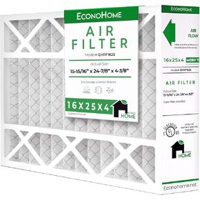 فلتر هواء مطوي للفرن من EconoHome 16x25x4 بديل MERV 11 - دفاع عن الحساسية، عبوتان، يناسب مرشحات Lennox (X6670)، وHoneywell (FC100A1029). (الحجم الفعلي: 15.94 × 24.86 × 4.36 بوصة) in Kuwait