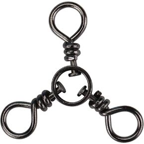 3 Way Swivel, Three Way Swivels Catfishing Fishing Tackle, Stainless Steel Black Nickel for Bottom Rigs Carolina Rig Weights Popping Cork Crappie Fishing Gear 50 Pcs Test 35-100 Lbs