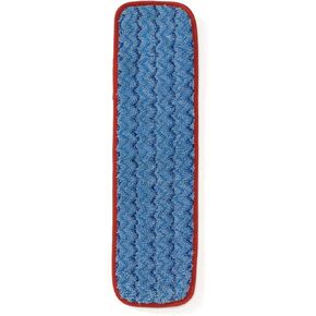 Rubbermaid Commercial Products HYGEN Microfiber Room Mop Pad, 18-Inch, Red, Single-Sided, Damp Mop Head for Heavy-Duty Cleaning on Hardwood/Tile/Laminated Floors in Kitchen/Lobby/Office, Pack of 12