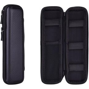 Navor Premium PU Leather Holder Case for Apple Pencil - Portable Hard Shell Carrying Case Compatible with iPad Pro Pencil Samsung Stylus Pen, Surface Pen - Black Carrying Bag Sleeve Pouch Cover