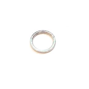 Opal Septum Ring Clicker, Helix Cartilage Opal Piercing Clicker, 16g Surgical Steel Septum, Clicker Ring Hinged Nose Ring Hoop 8mm