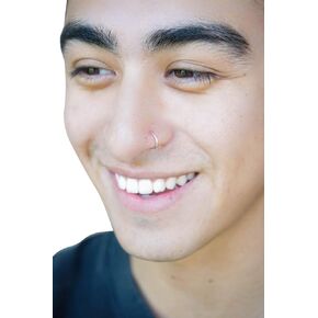20g Nose Ring Hoop Sterling Silver | 20 Gauge 7mm - 9mm Adjustable Size Range | Unisex Piercing Jewelry for Men and Women