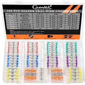 300PCS Solder Seal Wire Connectors 26-8 AWG, Self Soldering Heat Shrink Wire Connectors Marine Grade Waterproof Insulated Electrical Butt Splice Wire Terminals for Automotive Boat Truck