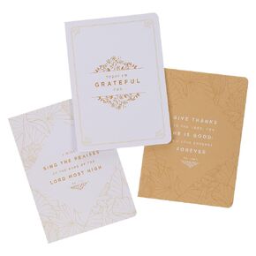 Christian Art Gifts Notebook Set for Women Give Thanks - Psalm 106:1, Large, Set of Three