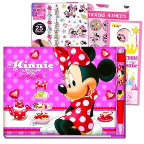 Disney Autograph Book for Kids - Bundle with 50 Page Minnie Signature Book with Pen Plus Stickers, Tattoos, More | Disneyland Autograph Book in Kuwait