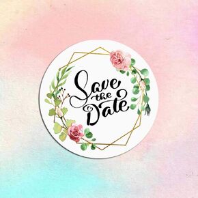 120 x Wedding Invitation Stickers Geometric Flower Decor Wedding Favor Stickers Save the Date Stickers Labels Envelope Seal 1.6 inch
