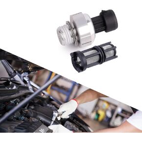 Pack-1 Car Engine Oil Pressure Sensor, Oil Pressure Switch Sensor with Screen Filter, Plug-in Sensor Circular Connector, Auto Parts Replacement, Compatible with Buick Chevrolet (Black & Silver)