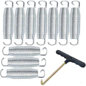 5.5in Trampoline Springs,10 Packs of Replacement Trampoline Springs,,high-Durability Trampoline Parts(Trampoline with T-Hooks),Tapered Design Silver Trampoline Springs