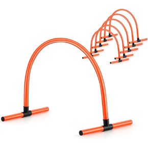 Foilswirl 6 Pcs Indoor Training Arches with Removable Base Soccer Training Passing Arcs Turf Soccer Arches Indoor Soccer Training Equipment Footwork and Kicking Drills for Football Basketball Practice