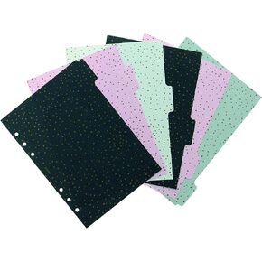 Filofax Organizer Accessory, A5 Size, Confetti Collection, Dividers with Tabs, Set of Six (B132700)