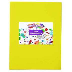 Colorations Yellow Foam Sheets, 10 Pack, 9" x 12" Craft Foam Sheets, Easy to Cut & Bend Foam Sheets Bend, Foam Sheets for Kids Crafts, Collaging Foam Sheets
