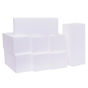 Silverlake Craft Foam Block - 8 Pack of 4x4x8 EPS Polystyrene Blocks for Crafting, Modeling, Art Projects and Floral Arrangements - Sculpting Sheets for DIY School & Home Art