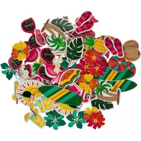 Tropical Foam Peel and Stick Stickers - Tropical, Beach Party, Beach, Summer, Hawaiian, Luau - 90 Pieces