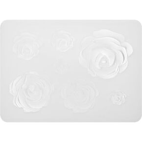 PATIKIL Polymer Clay Mold, Clay Mold Fondant Mold 7 Roses Flower Mold Silicone for Crafts Air Dry DIY Cake Chocolate Candy Sugar Baking, Pink