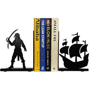 Decorative Metal bookends for Shelves Pirate Bookends, Non Skid Book Ends, Book Stopper for Home/Office Decor, Book Ends Fantasy Bookends 7 X 5.51 X 4 Inch/Piece