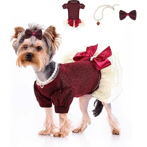 فساتين فاخرة للكلاب الصغيرة، فستان أميرة الحيوانات الأليفة بالترتر اللامع، ملابس العطلات والمهرجانات، ملابس الحيوانات الأليفة، ملابس الزفاف، عيد الشكر، عيد الميلاد (بنفسجي، XS) in Kuwait