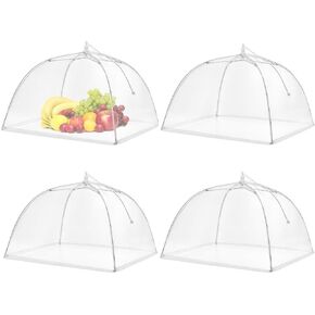 Mesh Food Covers, 8 Pack Large and Tall Food Covers for Outside, 17"x17" Pop-Up Mesh Food Covers Tent Umbrella for Outdoors, Screen Tents, Parties Picnics, BBQs, Reusable and Collapsible