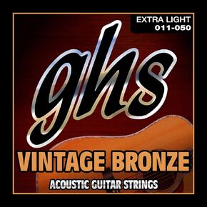 GHS Strings GHS Vintage Bronze Acoustic Guitar 6 String Set-Extra Light (011-050) (VN-XL)
