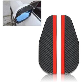 gunhunt 2 PCS Car Rear View Mirror Rain Visor Guard, Waterproof Carbon Fiber Car Side Mirror Rain Eyebrow, Car Rain Visor Guard for Most Cars, Trucks and SUVs (Black)