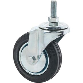 Steelex D2543 Threaded Swivel Industrial Hooded Caster, 4-Inch, Black