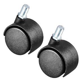 uxcell 2 Pcs 1.5 Inch Swivel Caster Wheels Nylon 360 Degree Threaded Stem Caster Wheel, M8 x 13mm, 33lb Capacity