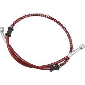 Motoforti 90cm 35.43" 10mm Motorcycle Braided Brake Clutch Oil Hoses Line Pipe Clutch Throttle Gas Line Fuel Pipe Red for ATV for Dirt Bike