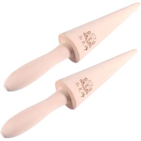 KICHOUSE 10 Pcs Cone Mold Food Cone Making Supplies Cream Horn Molds Food Molds Mini Waffle Pizzelle Roller Cone Ice Cream Molds Bread Mold Wood Mold Creami Waffle Cones Coiled Tube Wooden
