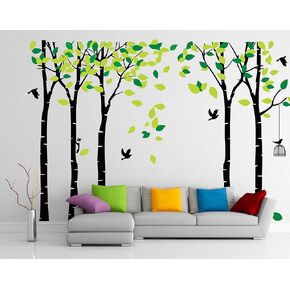 ANBER Giant Jungle Tree Wall Decal Removable Vinyl Sticker Mural Art Bedroom Nursery Baby Kids Rooms Wall Décor (Brown and Green)