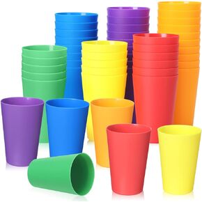 120 Pcs 5.5 oz Kids Plastic Cups Reusable Bulk Small Plastic Cups Reusable Toddler Cups Tumblers Kids Drinking Unbreakable Children Colorful Cups BPA Free Microwave Dishwasher for Party School Adult