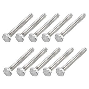 METALLIXITY Hex Head Bolts (1/4-20 x 6) 12Pcs, 304 Stainless Steel 18-8, Fully Threaded, External Hex Drive, Plain Finish, Hex Head Screw Bolt, Silver