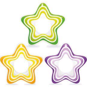 Intex Inflatable Star Rings, Three Colors, Yellow, Purple, Green, 29"X28" New 2017 Design 59243EP