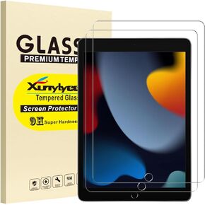 XunyLyee [2 Pack Screen Protector for iPad 9th/ 8th/ 7th Generation 10.2 Inch Bubble Free Tempered Glass Easy Installation
