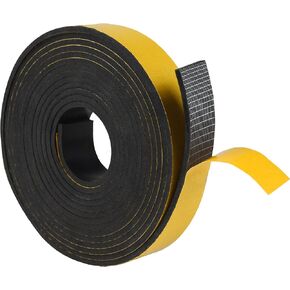 Sticky Back Self Adhesive Solid Rubber Strips 1/8 Thick, 1 inch Wide Neoprene Rubber Sheet Seal Strip for Gasket, Surface Protection