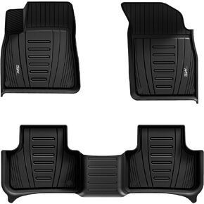 3W Floor Mats Compatible for Audi Q5/SQ5 2018-2024 Custom Fit TPE All Weather Floor Liner for Audi Q5/SQ5 1st and 2nd Row Full Set Car Liners Black