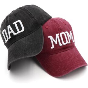 Dad and Mom Hats Fathers Day Mothers Day Mom Dad Gifts Embroidered Baseball Caps Gift for Parents Couple