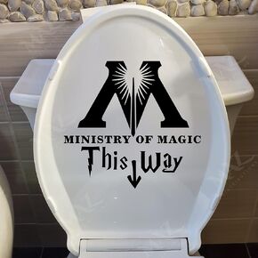 Ministry of Magic This Way Decal Die Cut Vinyl Decal Sticker for Walls, Laptop, Cars, Vans, Trucks | Black | MAZ-447