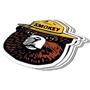 Smokey The Bear - Firefighting Wildlife Decal Sticker for Car Truck Laptop Vinyl (4 Pack) - Made in The USA